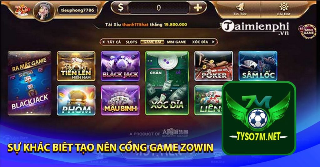 Sự khác biêt tạo nên cổng game zowin