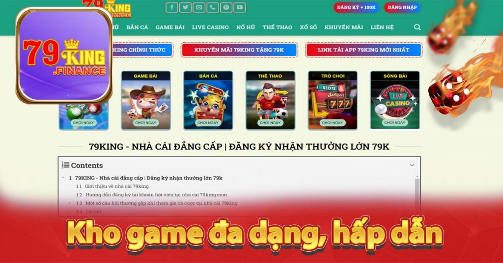 Kho game đa dạng, hấp dẫn