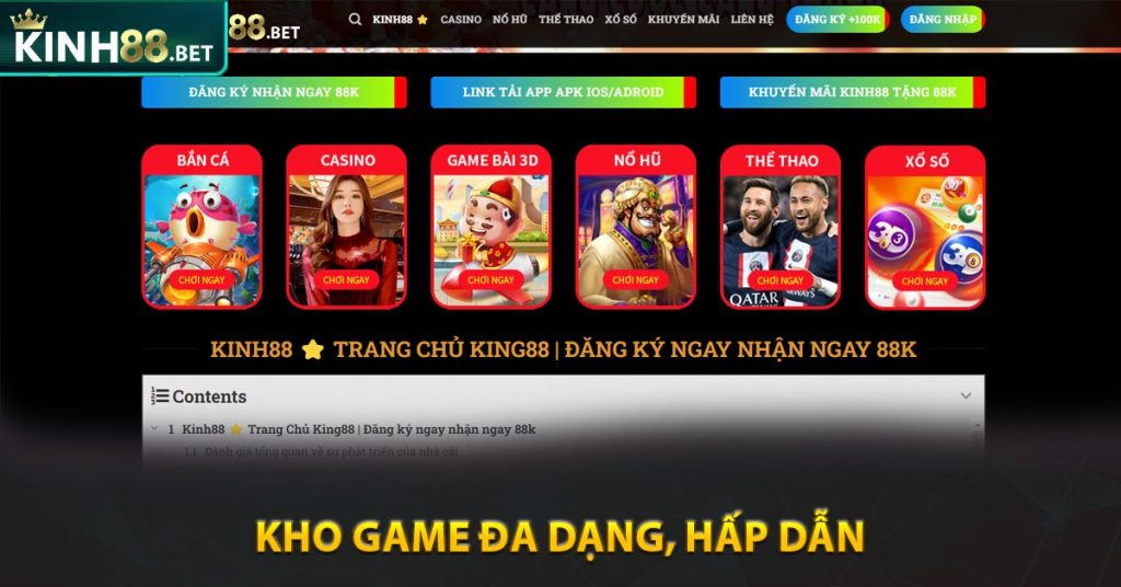 Kho game đa dạng, hấp dẫn